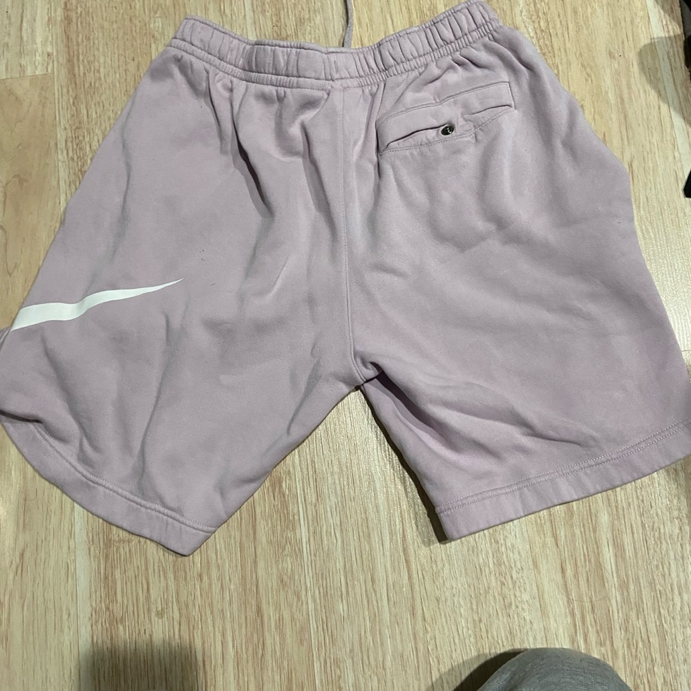 Nike pink large logo shorts